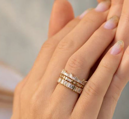 Cityscape 1/2 Eternity Baguette Diamond Wedding Band