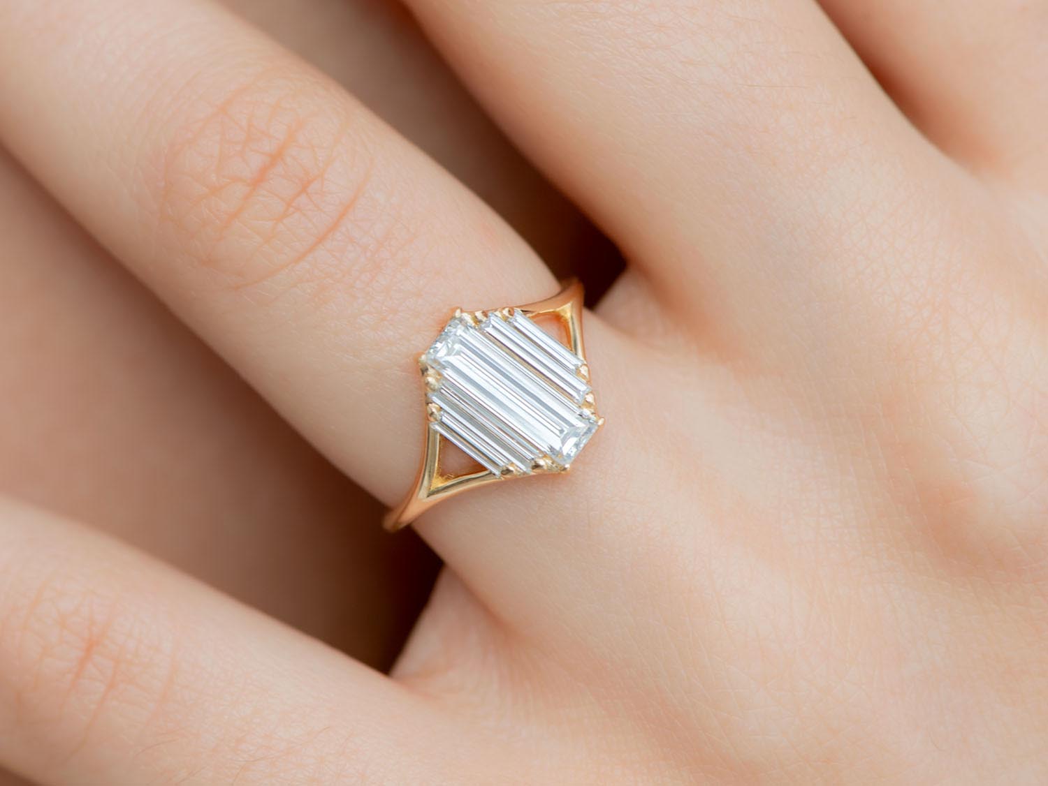 Baguette Diamond Symmetry Engagement Ring