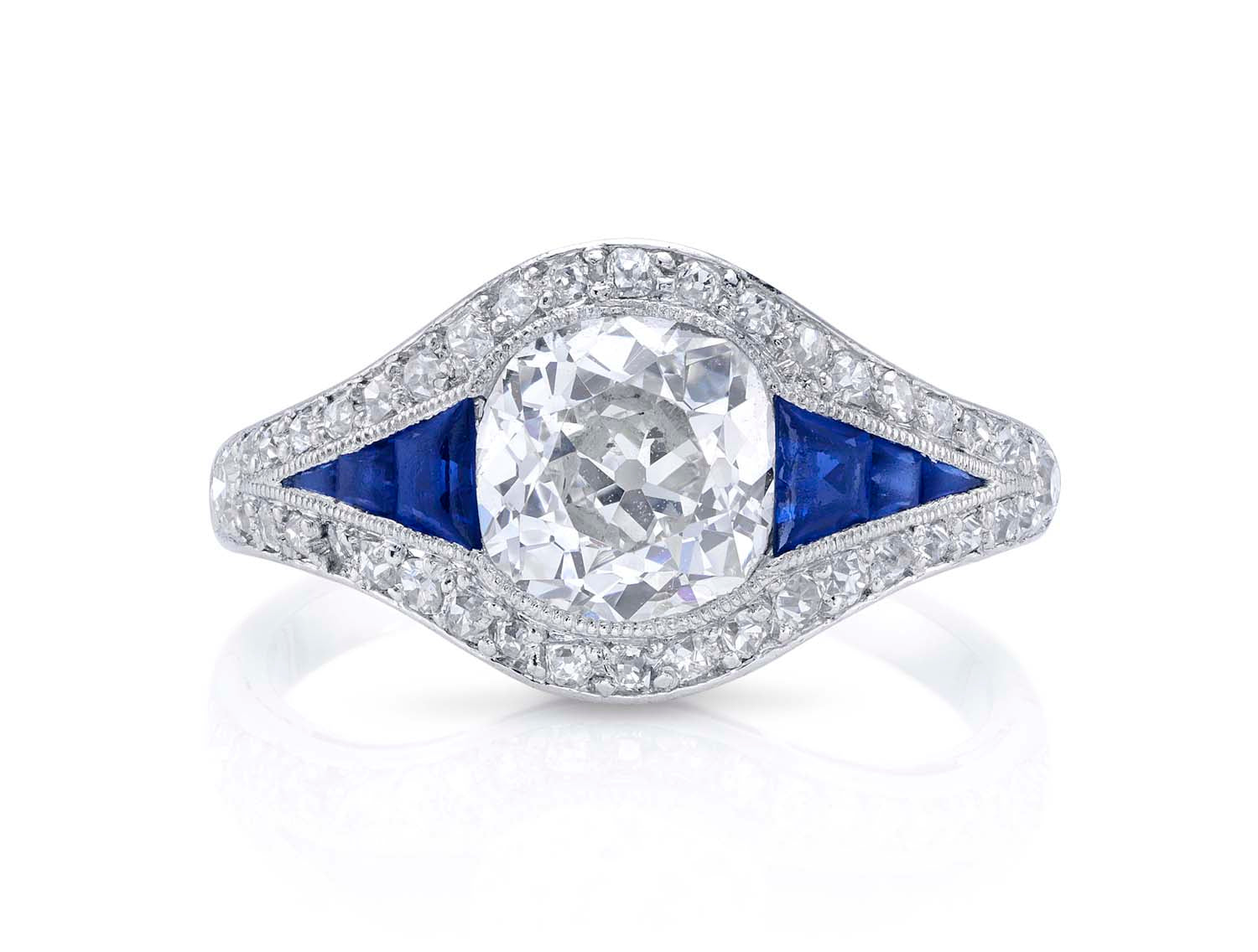 Antique Art Deco Diamond and Sapphire Ring (circa 1920's)