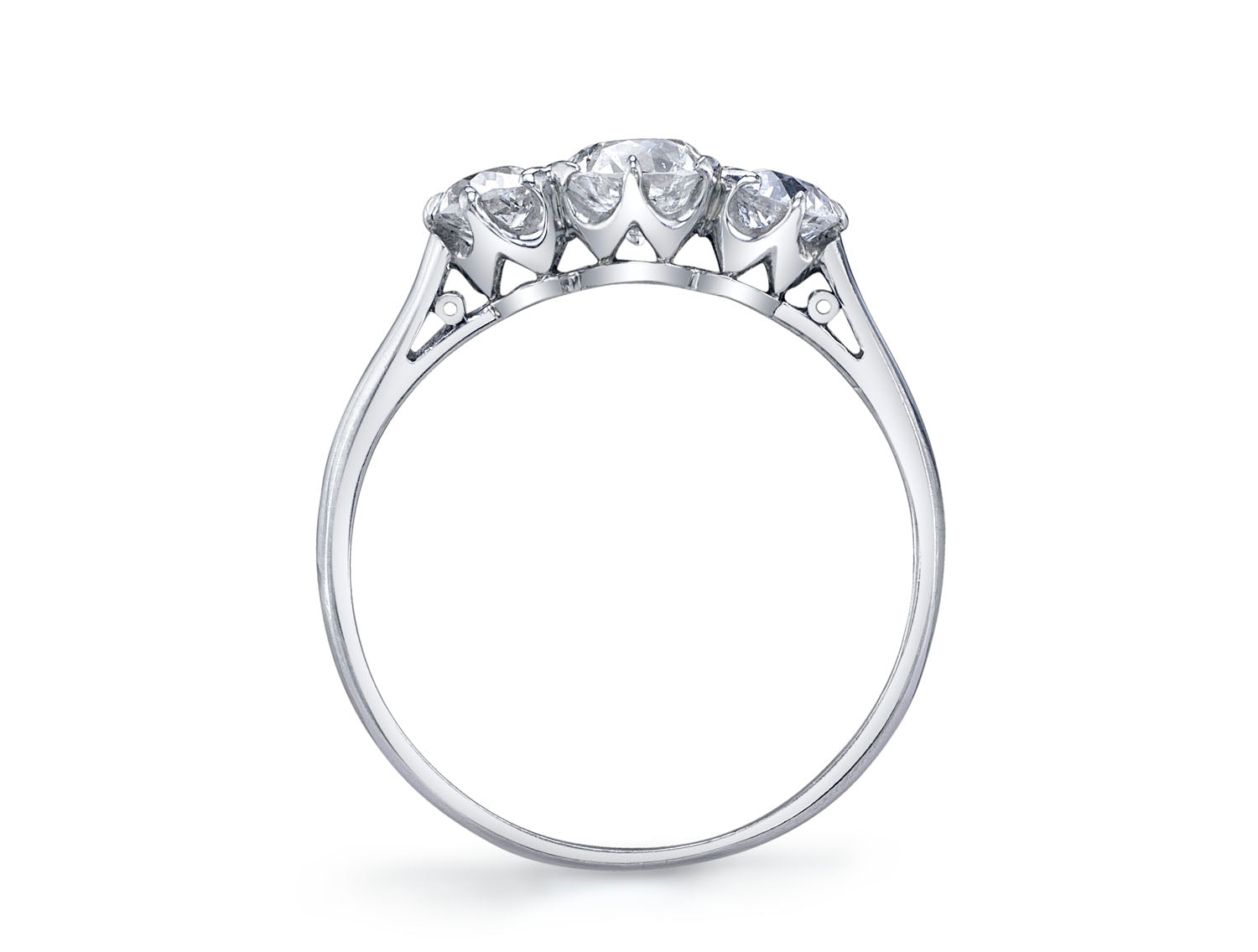 Art Deco Three-Diamond Engagement Ring (circa 1920's)