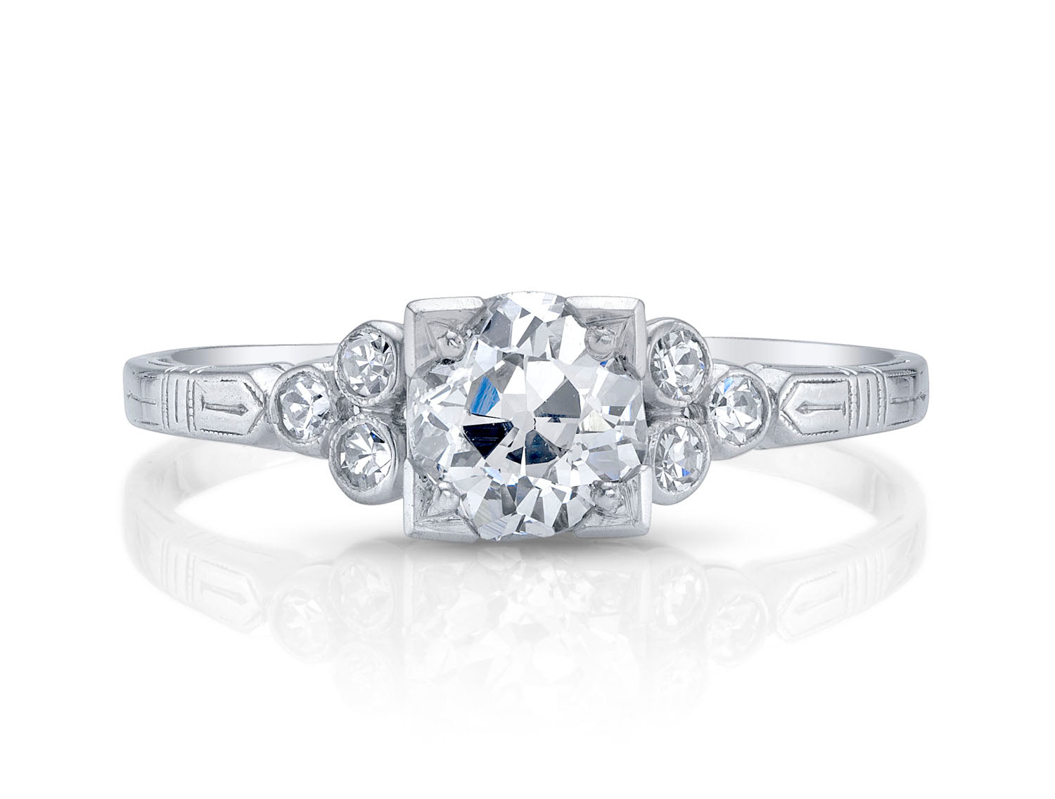 Antique Art Deco Cushion Diamond Ring (circa 1920's)