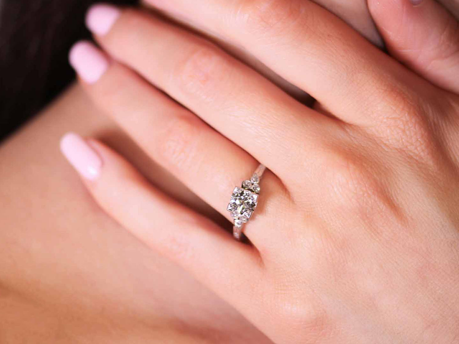 Antique Art Deco Cushion Diamond Ring (circa 1920's)