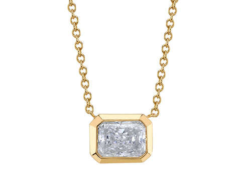 Gray Diamond Bead Pendant Necklace