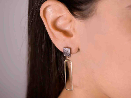 Pavé Diamond Long Statement Earrings