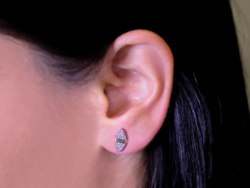 Pavé Rustic Gray Diamond Stud Earrings