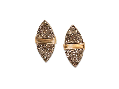 Pavé Rustic Gray Diamond Dangle Earrings