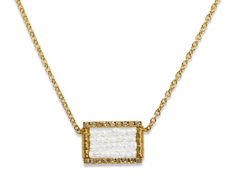 Rose Cut Diamond Flower Necklace in Platinum