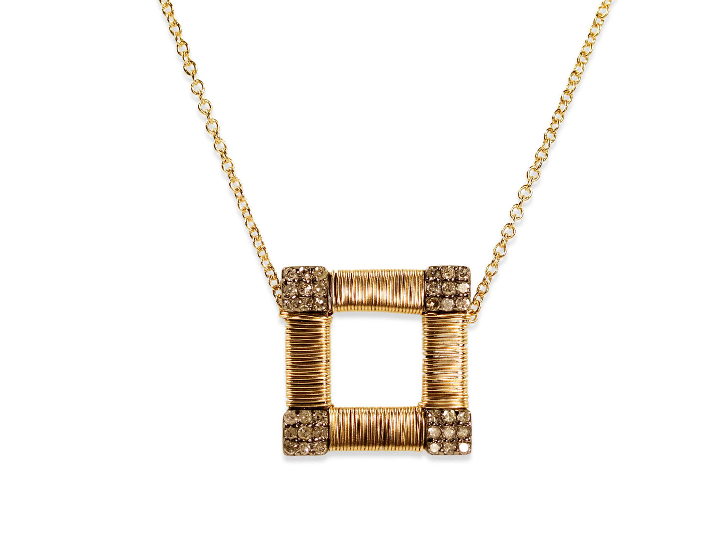 Pavé Rustic Gray Diamond Pendant Necklace
