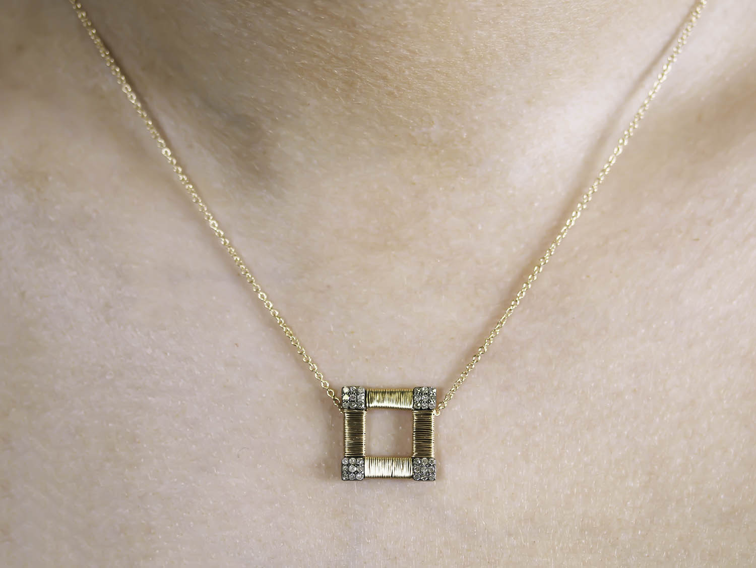 Pavé Rustic Gray Diamond Pendant Necklace