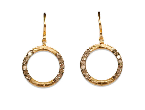 Wrap-Set Opal Earrings in 14K Yellow Gold