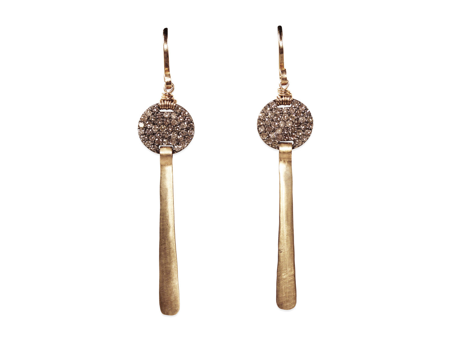 Pavé Rustic Gray Diamond Dangle Earrings