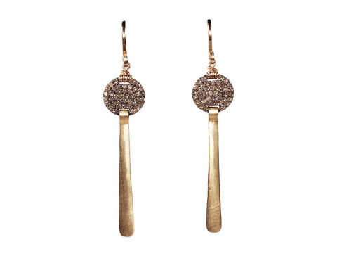 Petite Pavé Diamond Bar Necklace in Rose Gold