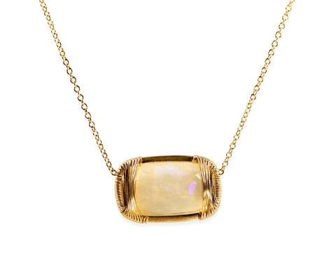 Petite Pavé Diamond Bar Necklace in Rose Gold