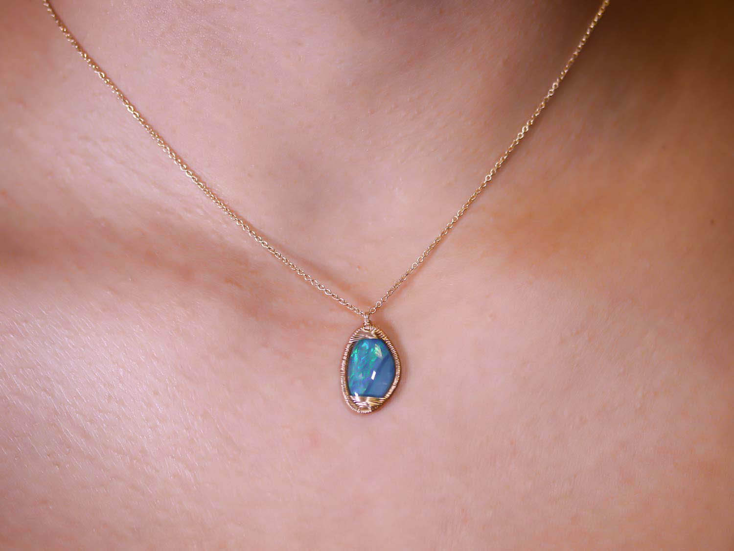 Opal Pendant Necklace