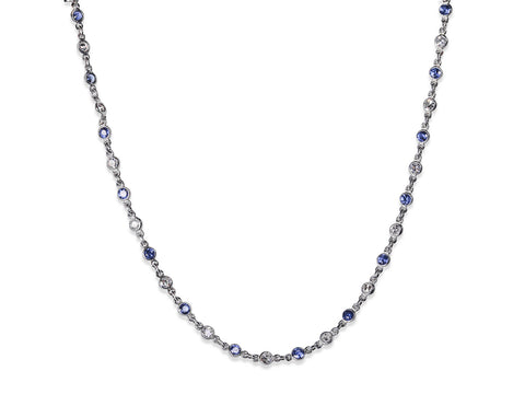 Rose Cut Diamond Flower Necklace in Platinum