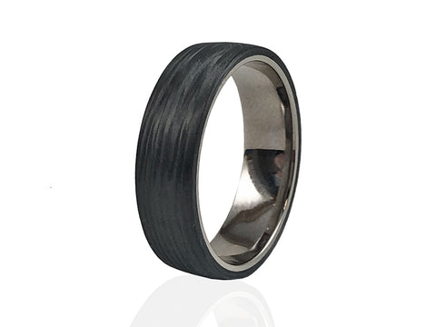 Inverted Black Diamond Channel Men's Wedding Band