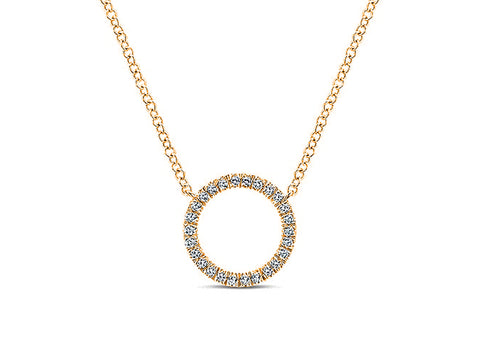 Petite "Circle of Diamonds" Necklace in Yellow Gold