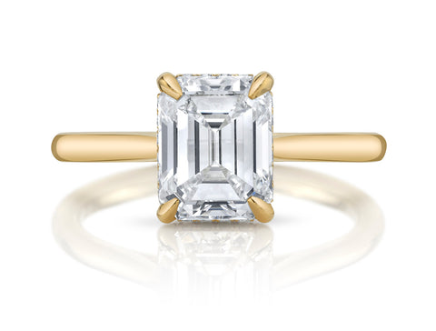 Vintage-Inspired Emerald Cut Diamond "Caroline" Engagement Ring