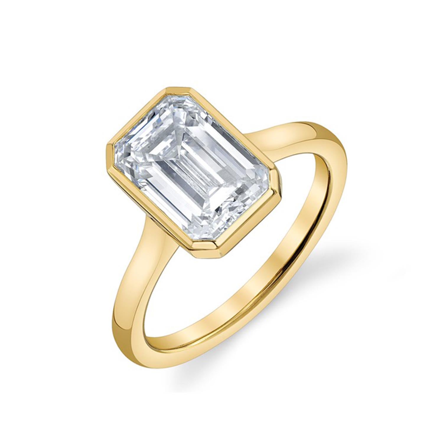 Lab-Created Emerald Cut Diamond Engagement Ring