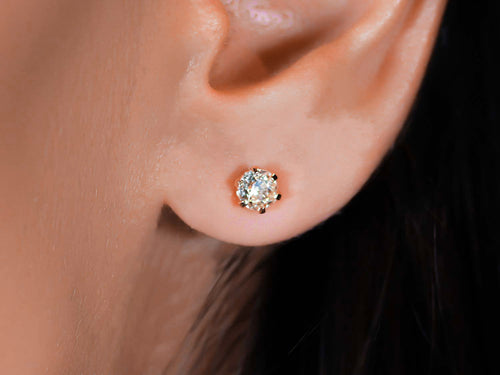 Vintage Old European Cut Diamond Stud Earrings