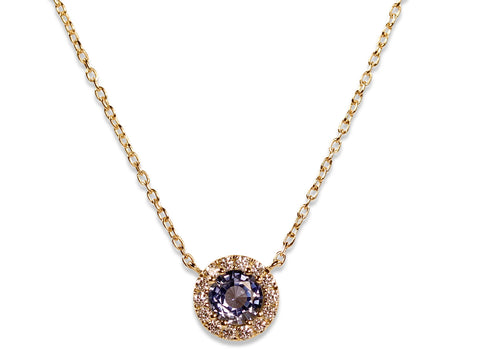 Gray Diamond Bead Pendant Necklace