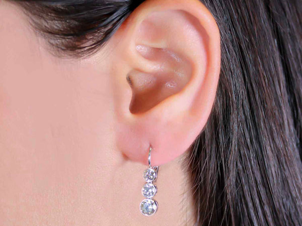 Silver Diamond Drop newest Earrings