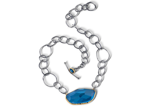 Gray Diamond Bead Pendant Necklace