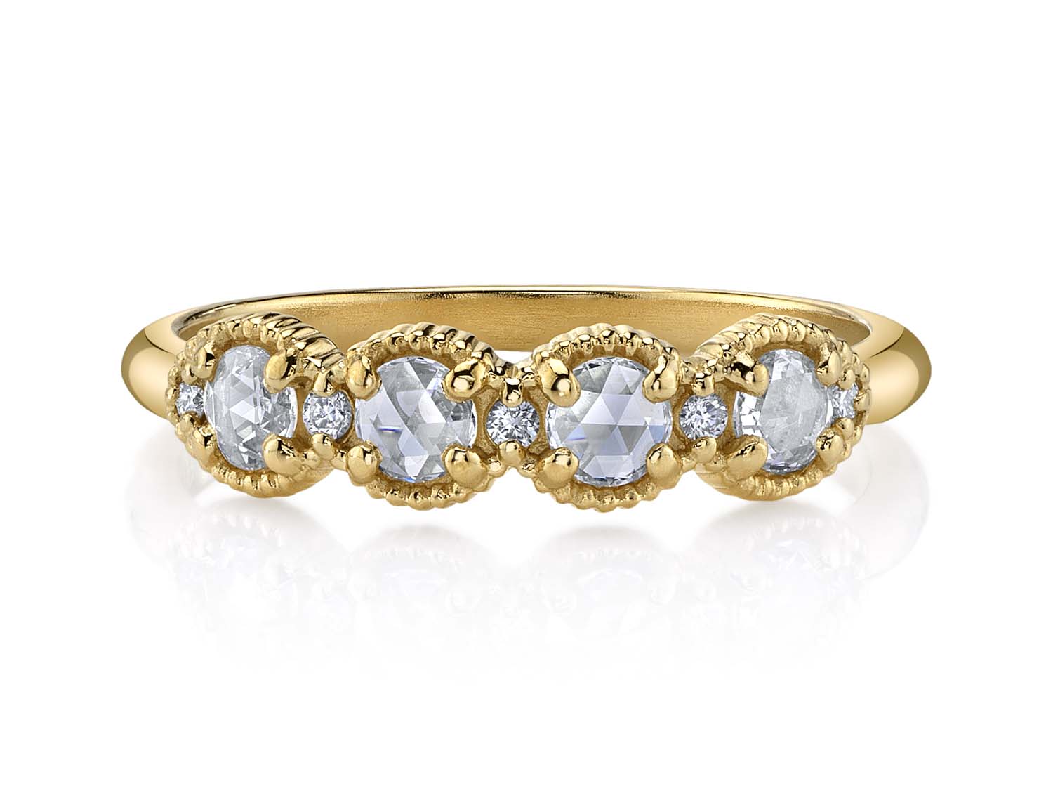 Rose Cut Diamond Wedding Band