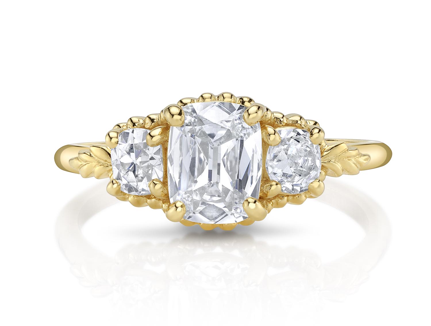 Vintage-Inspired Diamond Three-Stone Engagement Ring
