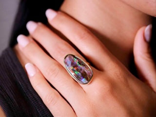 Australian Boulder Opal Ring in 14K Yellow Gold