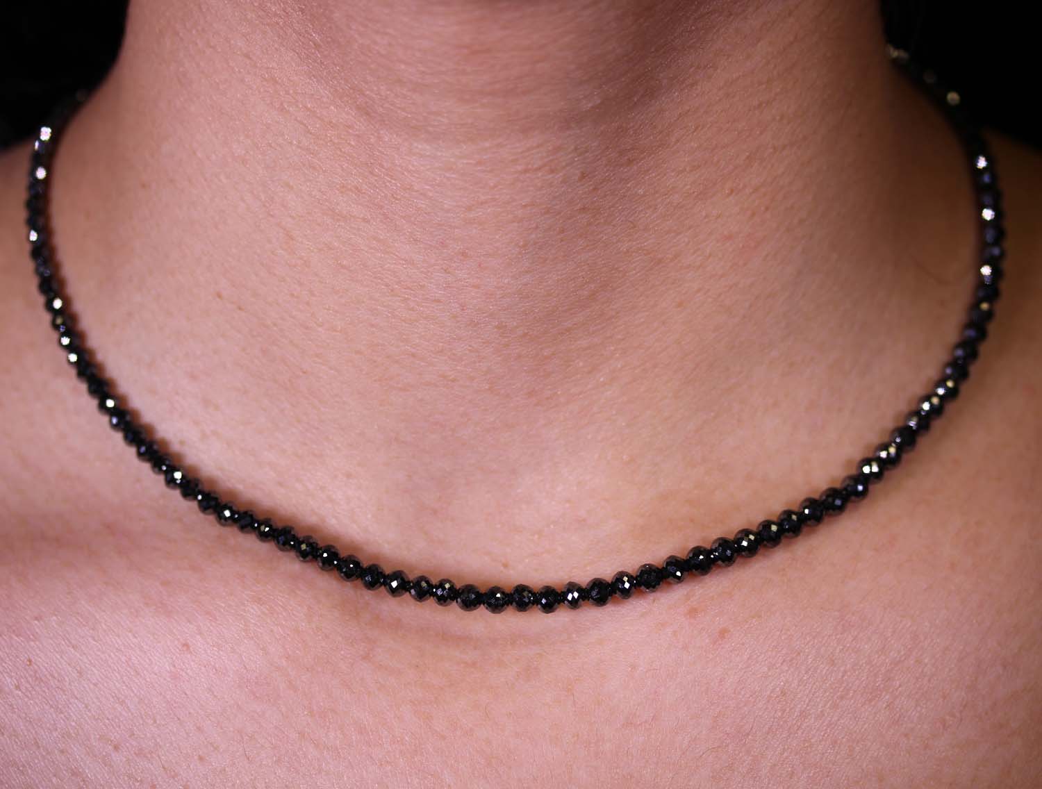 Black Diamond Bead Necklace