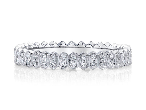 Pavé Diamond Wedding Band in White Gold