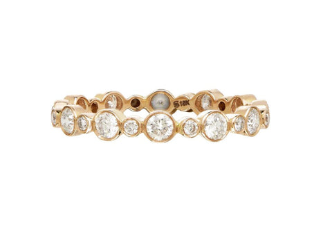 Round and Baguette Diamond Eternity Wedding Band
