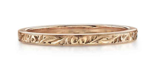 Vintage-Style Hand Engraved "Hazel" Wedding Band