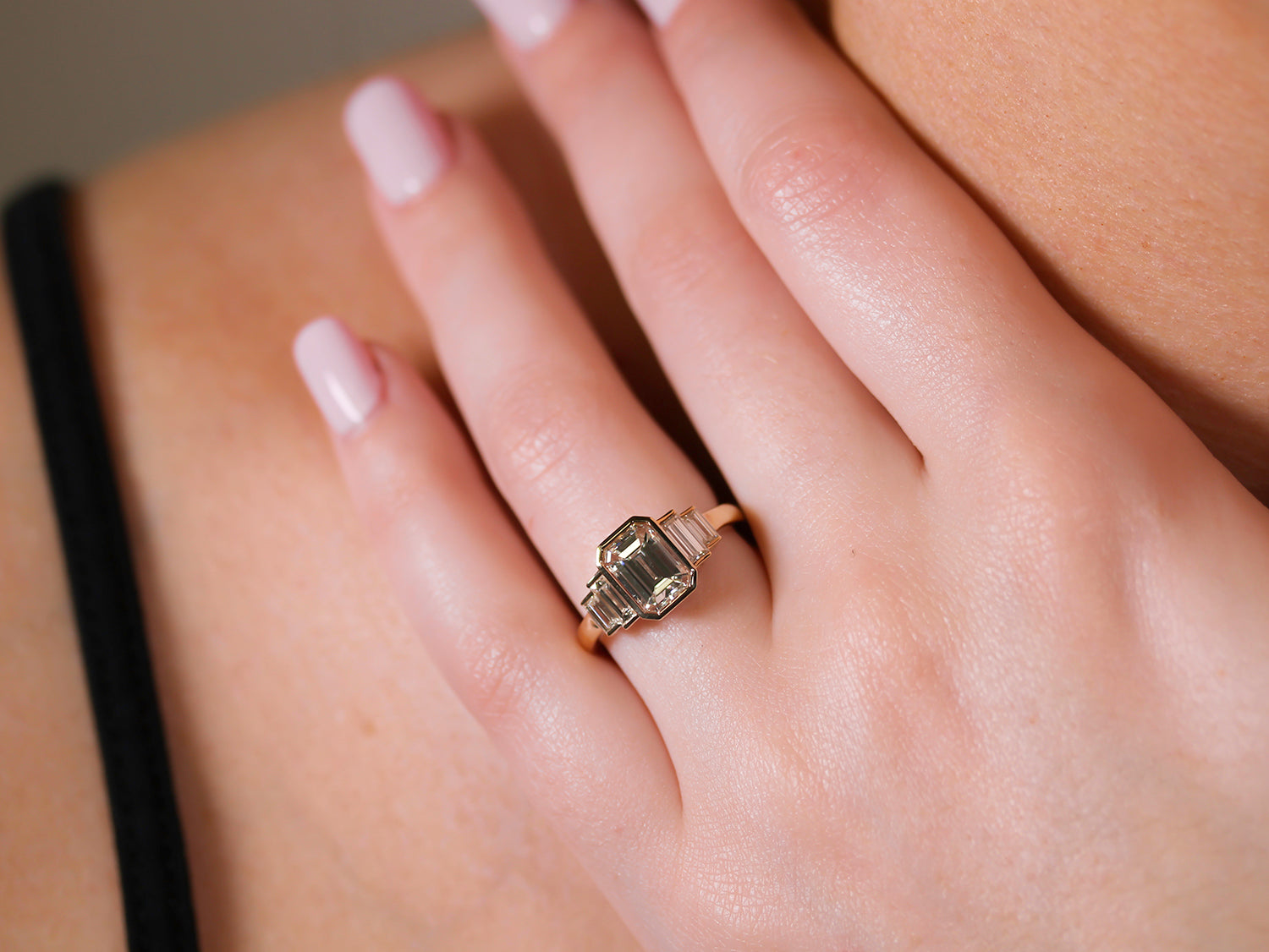 Vintage-Inspired Emerald Cut Diamond Engagement Ring
