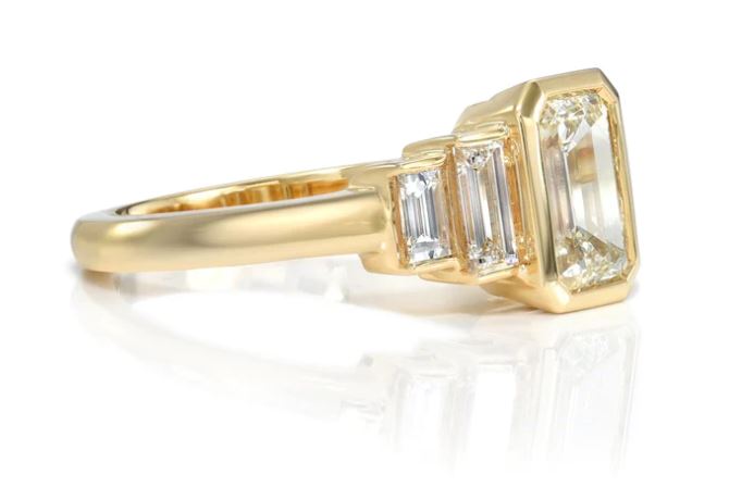 Vintage-Inspired Emerald Cut Diamond Engagement Ring