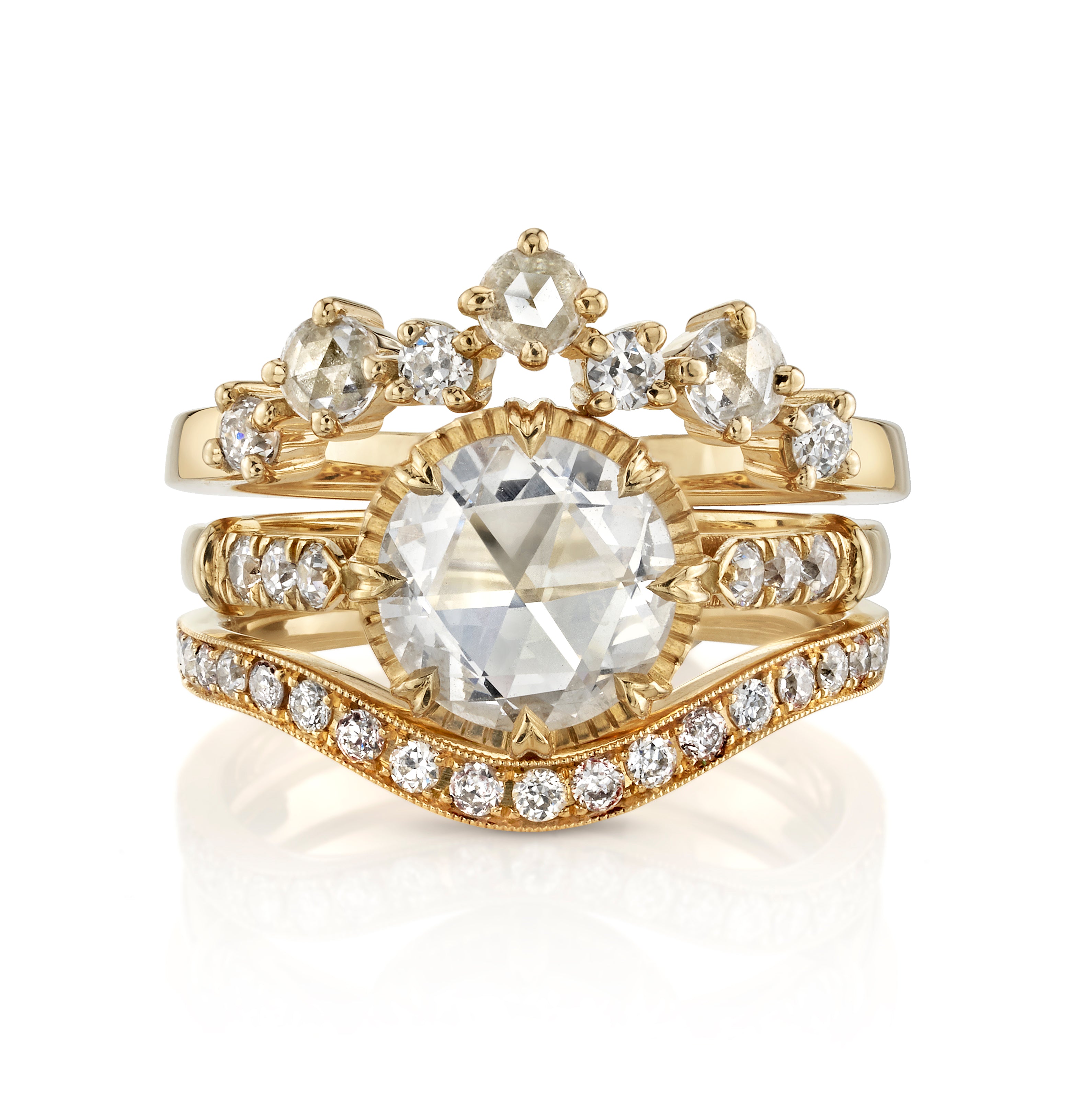 Vintage-Inspired Rose Cut Diamond Wedding Band