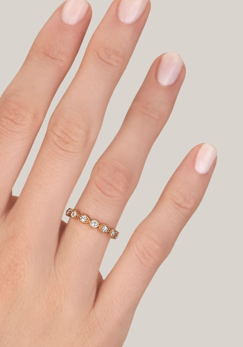 Vintage-Inspired "Elizabeth" Diamond Wedding Band