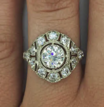 Vintage-Inspired Diamond "Renee" Ring in Platinum