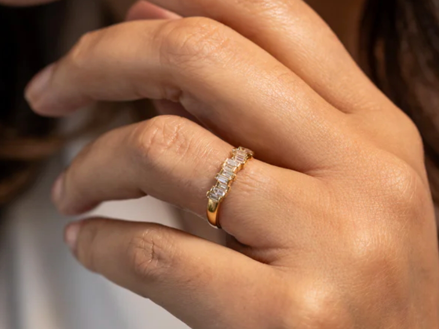 Baguette Diamond Ring in 18K Yellow Gold