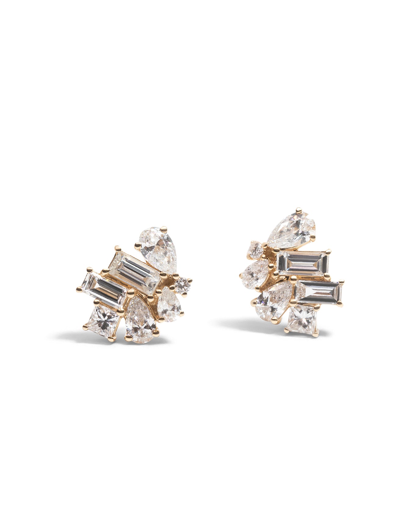 Diamond Trellis Bud Stud Earrings