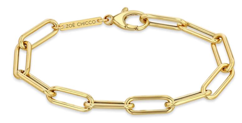 Paperclip Chain Bracelet in 14K Yellow Gold