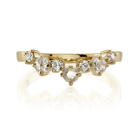 Vintage-Inspired Diamond "Grace" Wedding Band in Yellow Gold