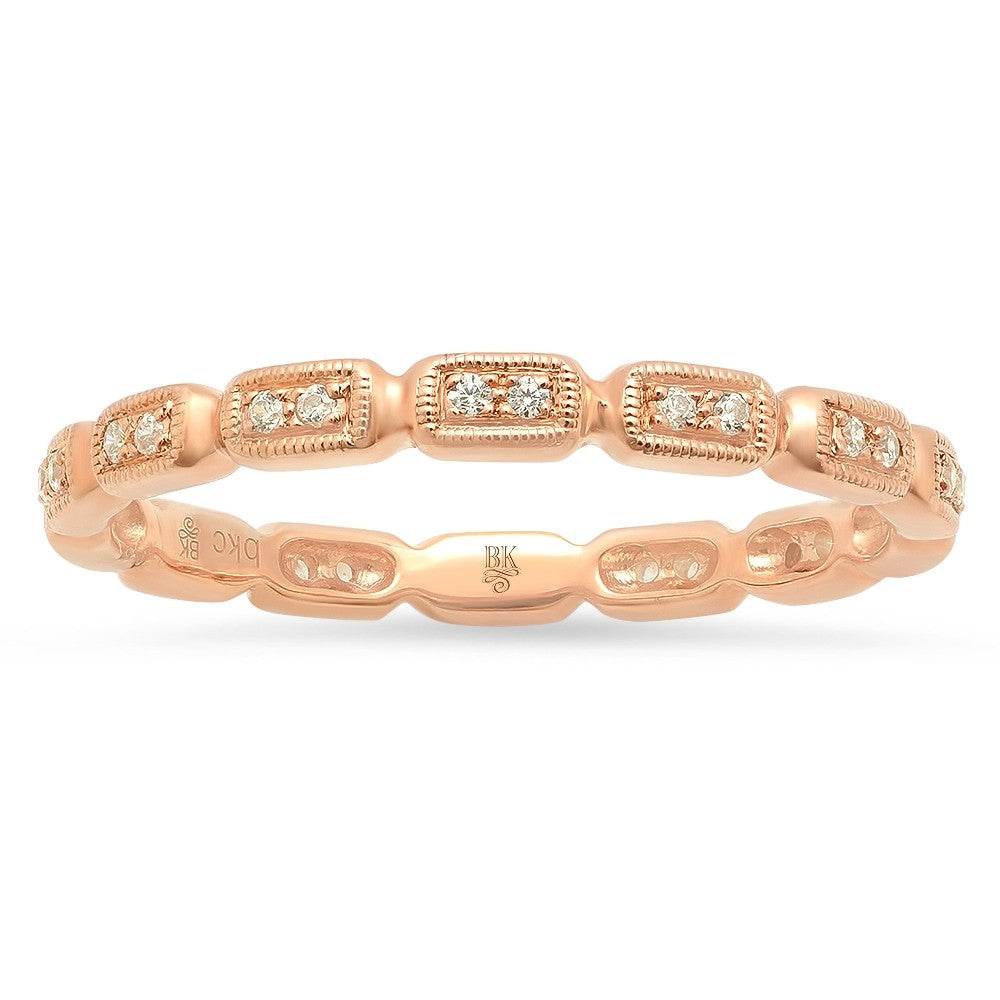 Diamond Wedding Band in Rose Gold