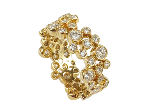 Upside Down Diamond Drop Earrings in Yellow Gold