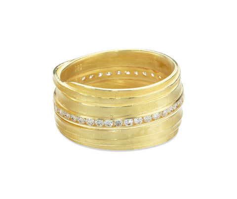 Pavé Diamond Wrap Ring in White Gold
