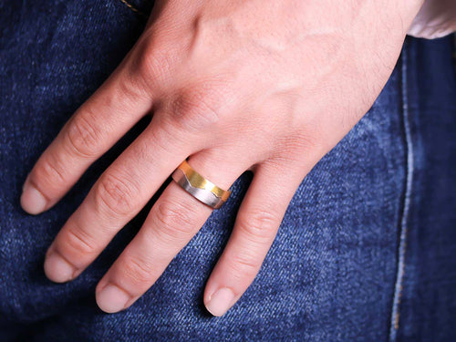 Palladium and 18K Yellow Gold Men's Wedding Band