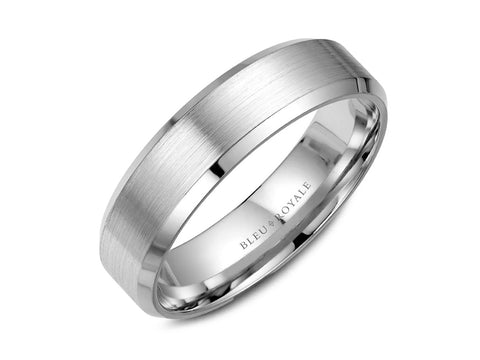 White and Rose Gold Men's Wedding Band