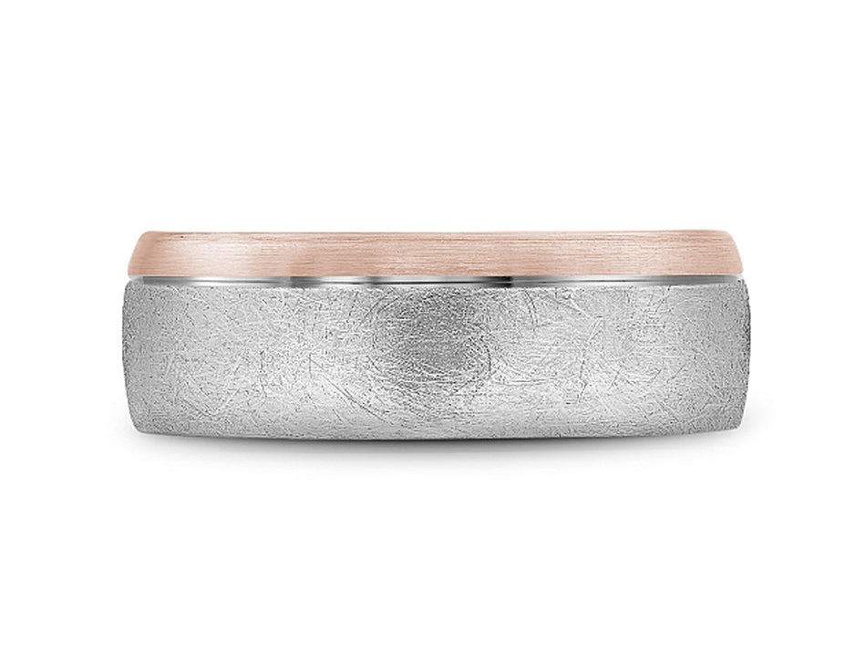 14K White and Rose Gold Men's Band in Washington DC