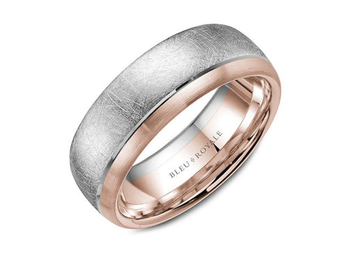 14K White and Rose Gold Men's Band at the Best Jewelry Store in Washington DC